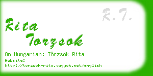 rita torzsok business card